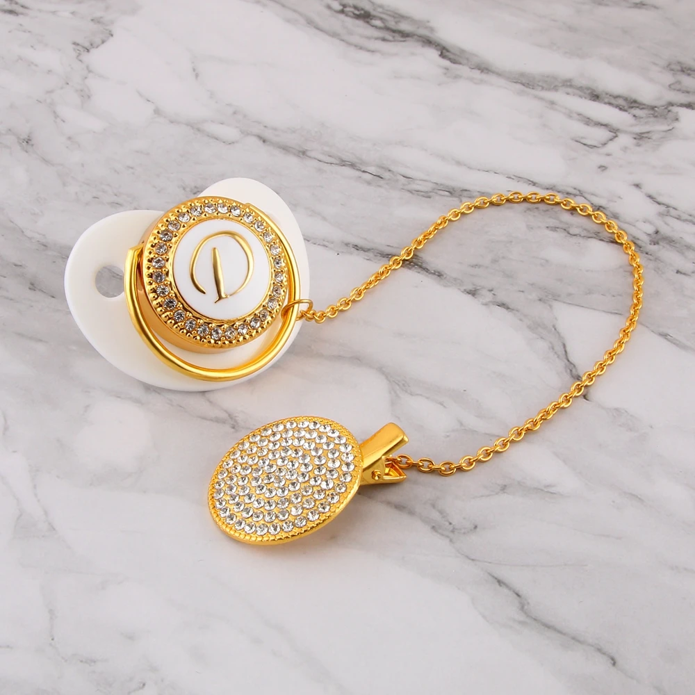 Роскошные Детские Bling соску со стразами белый жемчуг кристалл Ортодонтическая