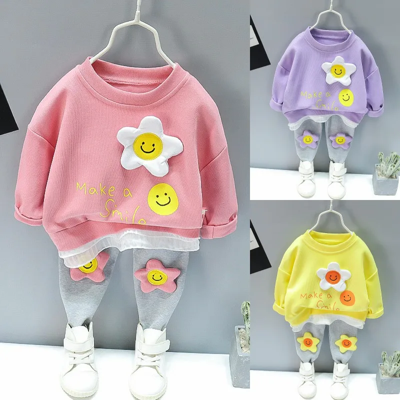 Детские костюмы комплект детской одежды для девочек милый весенне-осенний