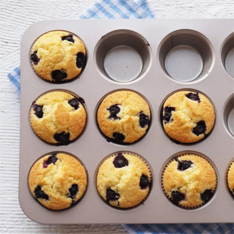 

6/12 Holes Muffin Cake Mould Round Mini Bread Pan Bakeware Non-stick Carbon Steel DIY Cupcake Chocolate Baking Tray Pastry Tool