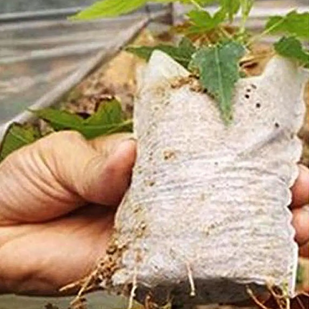 

100Pcs Universal Biodegradable Non-woven Nursery Pouch Garden Plant Growing Bag
