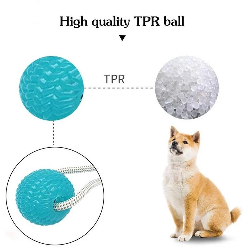 

Pet Chew Toy with Suction Cup Dog Push Toy with Rubber Ball Pet Tooth Cleaning Chewing Rubber Dog Toys for Dogs can CSV