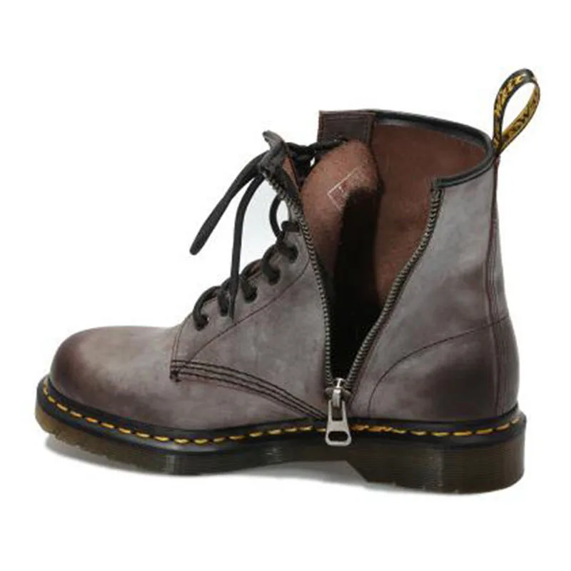 2019 г. новые модные ботинки женские кожаные винтажные ботильоны на плоской