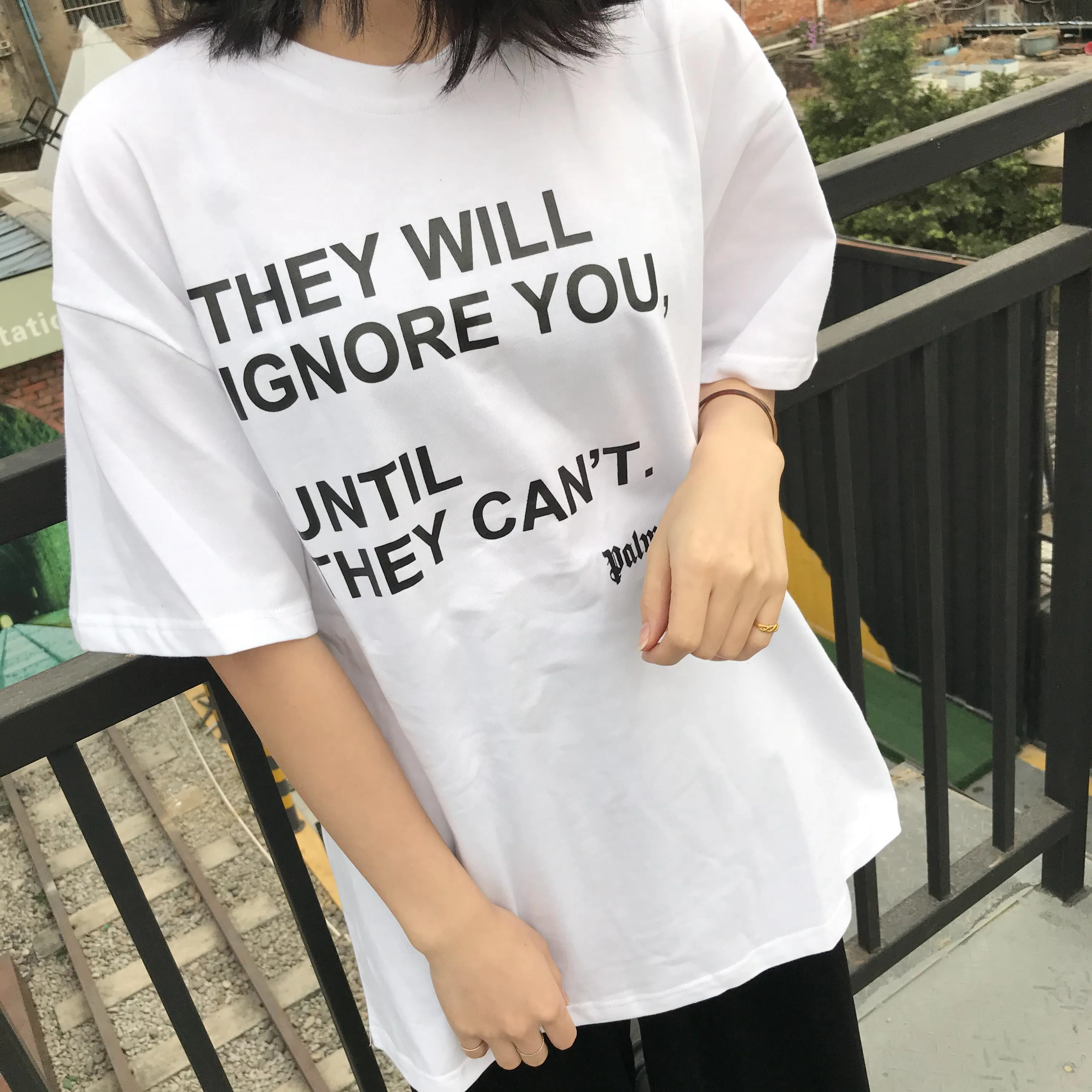 

Palm angels butterfly letter printing round neck short-sleeved TEE loose wild T-shirt for men women 8985451