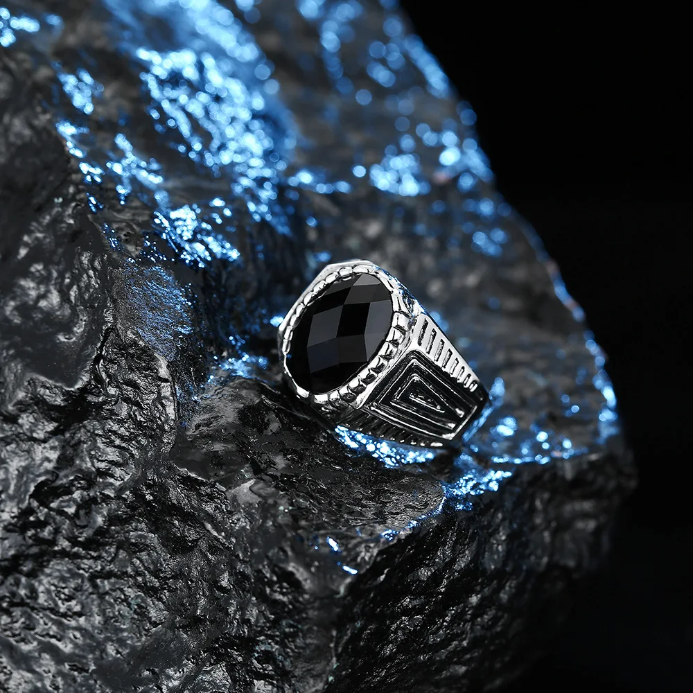Мужские Винтажные кольца Kinel черные винтажные из серебра 925 пробы и смолы ААА|wedding
