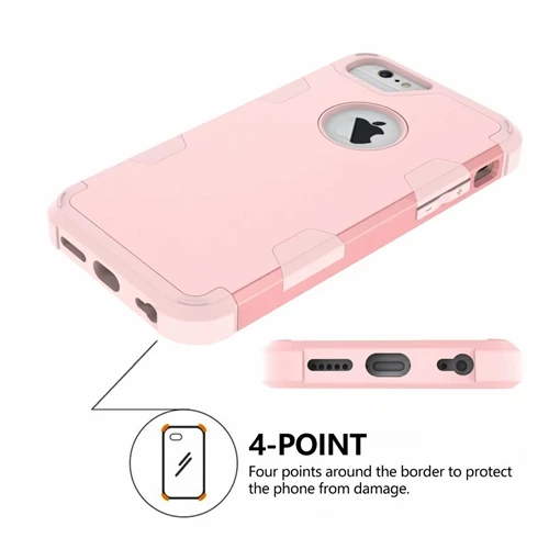 Для iPhone 6S/6 4," гибридный противоударный защитный резиновый силиконовый чехол для задней панели 7 8 Plus X Xs чехол - Цвет: RoseGold RoseGold