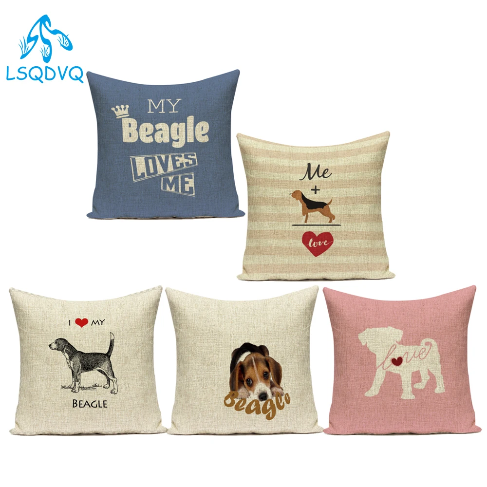 

Декоративный чехол для диванных подушек, полиэстеровый чехол для диванной подушки с изображением животных, Бигля, собаки, украшение для гос...