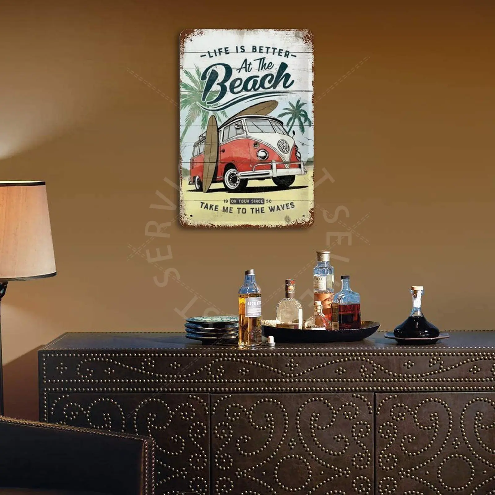 

Life Is Better At The Beach Vintage Metal Plaque Sign Bar Home Wall Decor Signs Retro Metal Poster Tin Sign man Cave Pub