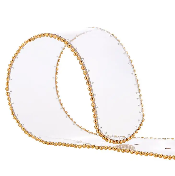 

Woman Belt Transparent Clear Belt Gold Metal Ring Buckle Loop Plastic Cement Fashion Casual Girls Belts Waistband Accessories