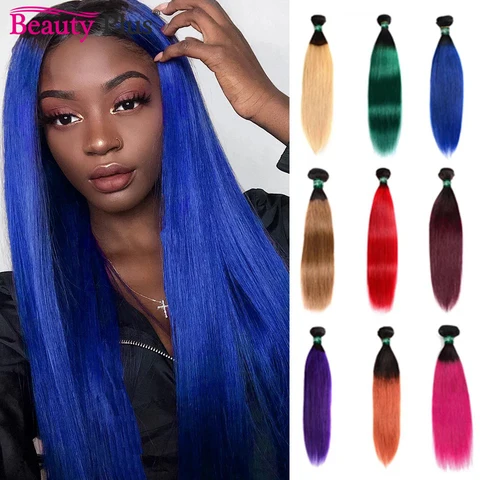 1 шт., пряди бразильских человеческих волос с эффектом омбре, предварительно окрашенные оранжевые волнистые волосы 1B 99J, синие, зеленые, фиолетовые, светлые, красные пряди чки волос
