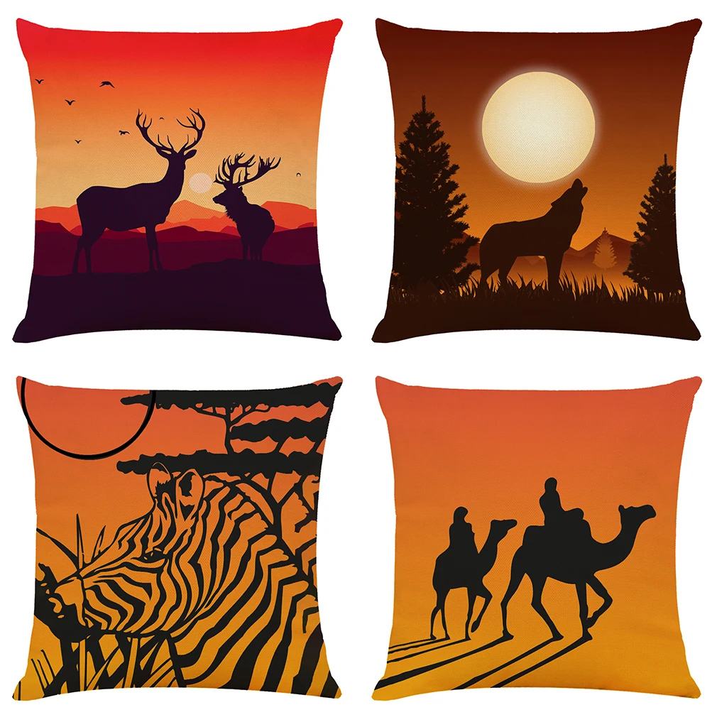 

Pillow Cover Throw Pillow Case Animals Throw Pillow Case Modern Cushion Cover Square Pillowcase Decoration for Sofa Bed Chair