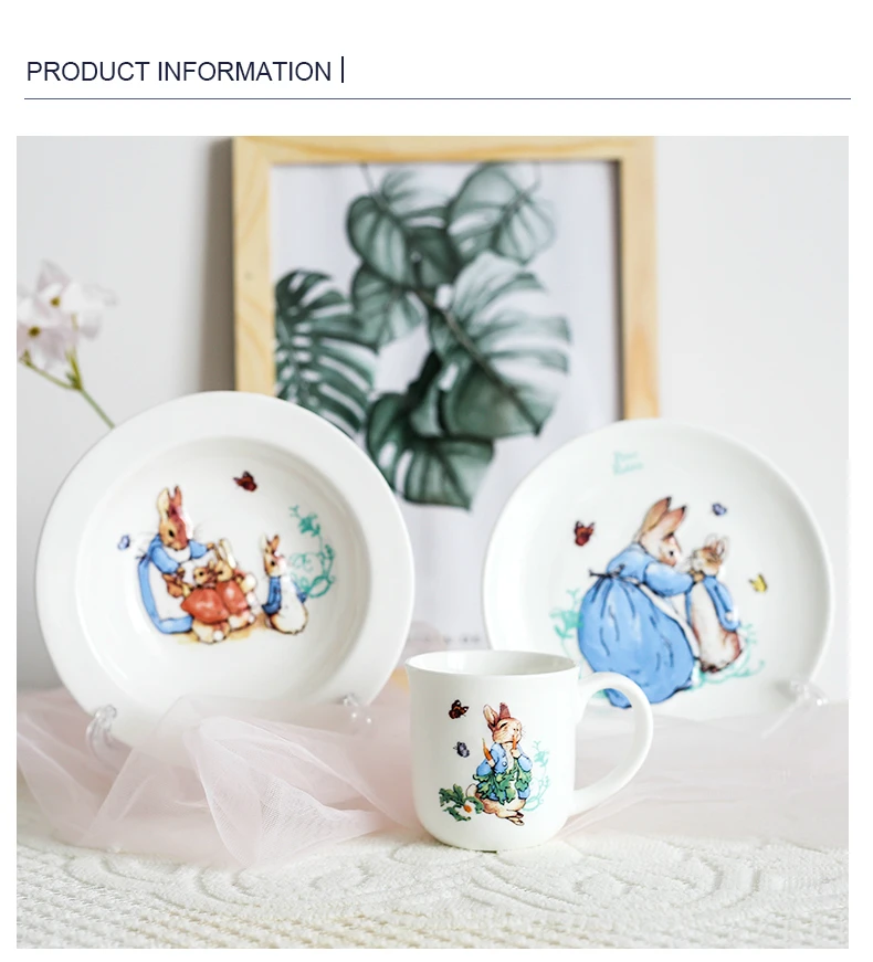 PETER RABBIT Official Genuine Baby Kids Dinnerware Dinner Set Mug Soup Plate Dish Kit Cutlery Tableware Food Container Cubiertos