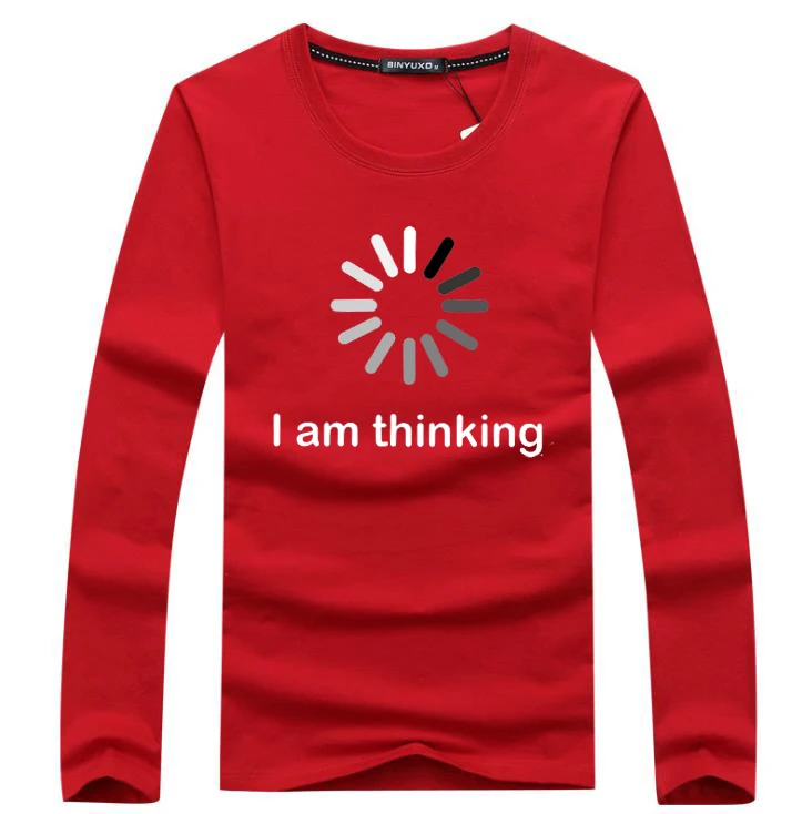 Рубашка мужская с длинным рукавом брендовая Повседневная футболка круглым