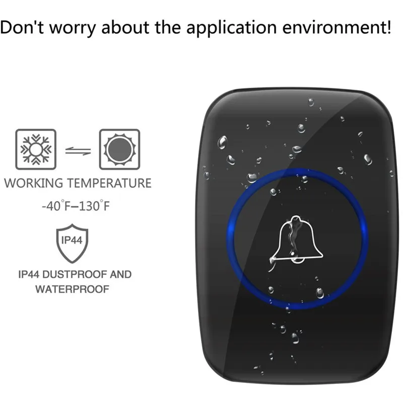 Smart Home Outdoor Doorbell Wireless Buzzer Beaters Waterproof Function Of Remote Control Door Bell 110V-220V-240V | Безопасность и