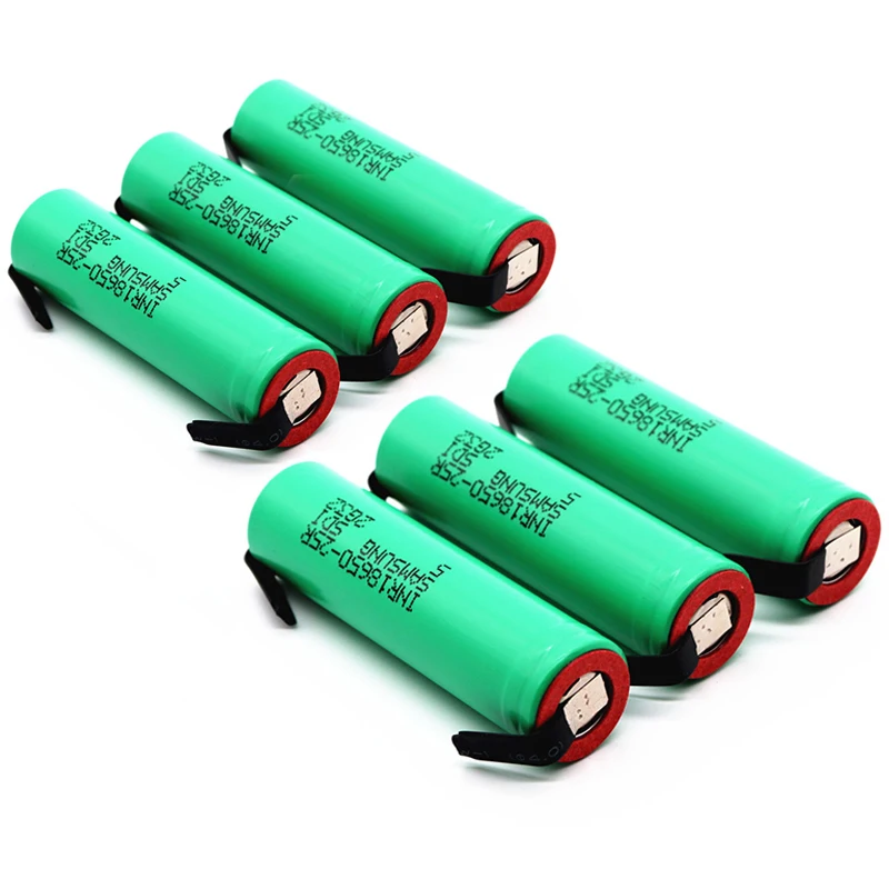 6PCS battery 4 шт., никель-кадмиевый аккумулятор 18650, перезаряжаемый аккумулятор 2500 мА/ч, аккумулятор INR 18650 25R, аккумулятор для электронной сигареты, аккумулятор 10000 мА/ч - Цвет: 6PCS battery