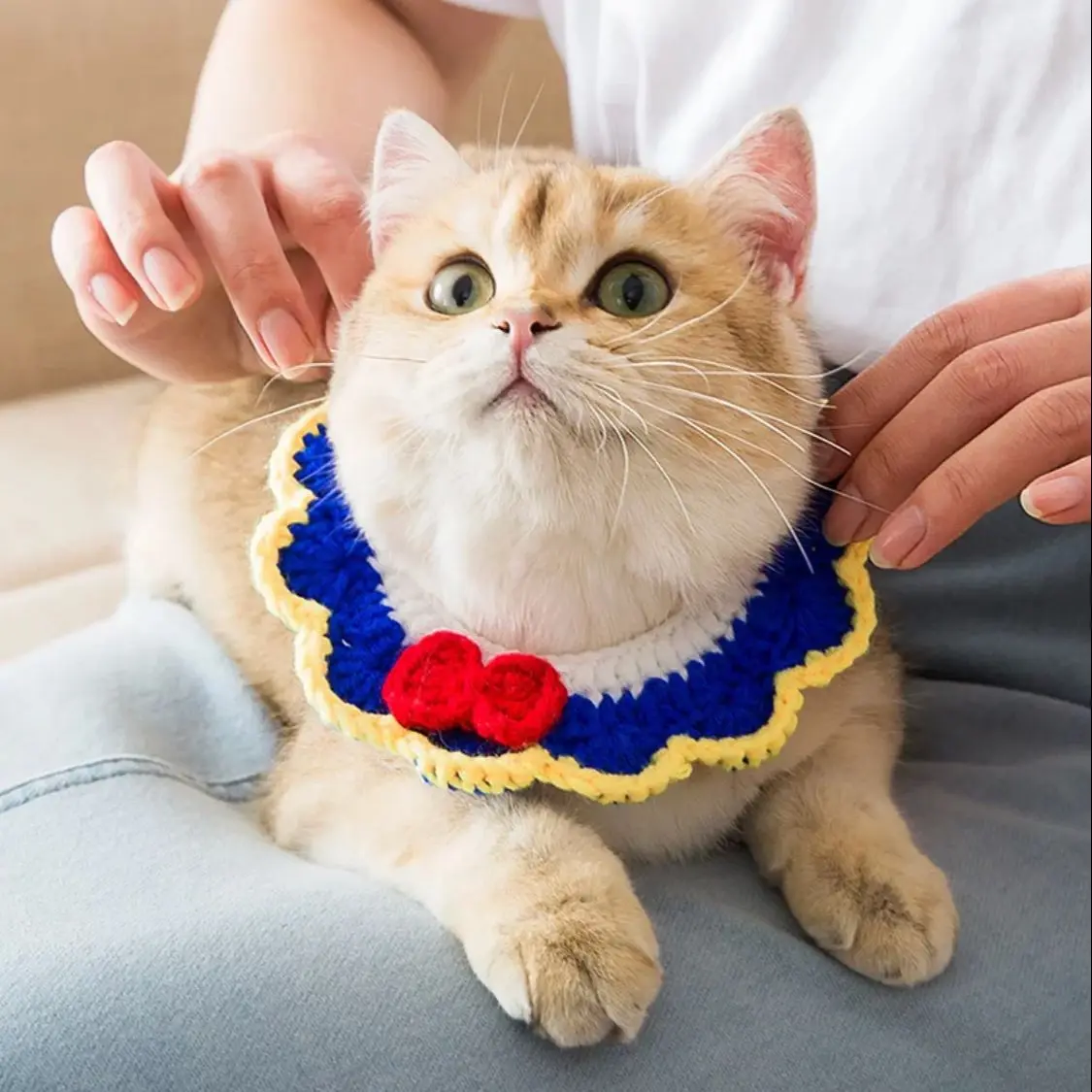 

Пряжа для кошек, домашних животных, воротник с галстуком-бабочкой, цветной шарф для кошек, собак, кроликов, милые аксессуары