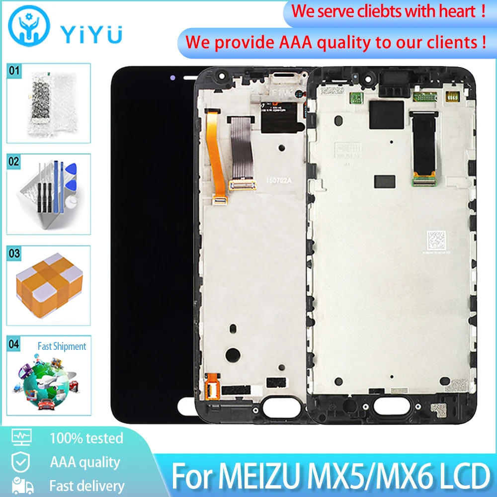 AMOLED дисплей 5 дюйма для MEIZU MX5 MX6 сменный ЖК кодирующий преобразователь сенсорного