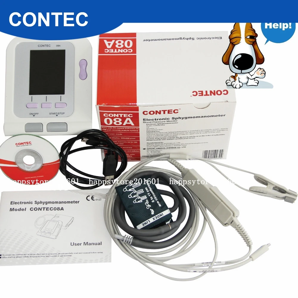 CONTEC 08A-VET цифровой монитор артериального давления, ветеринарный/Животный NIBP+ SPO2 зонд