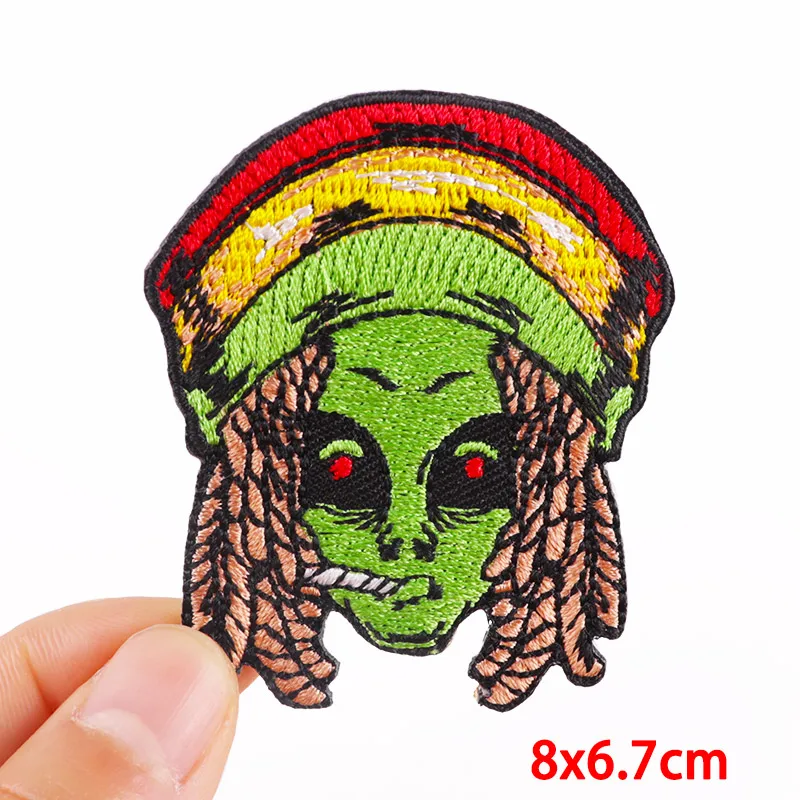 

Prajna Alien Patch Space UFO Patches On Clothes Outdoor Adventure Patch Iron On Embroiderd Patches For Clothing DIY Punk Badges