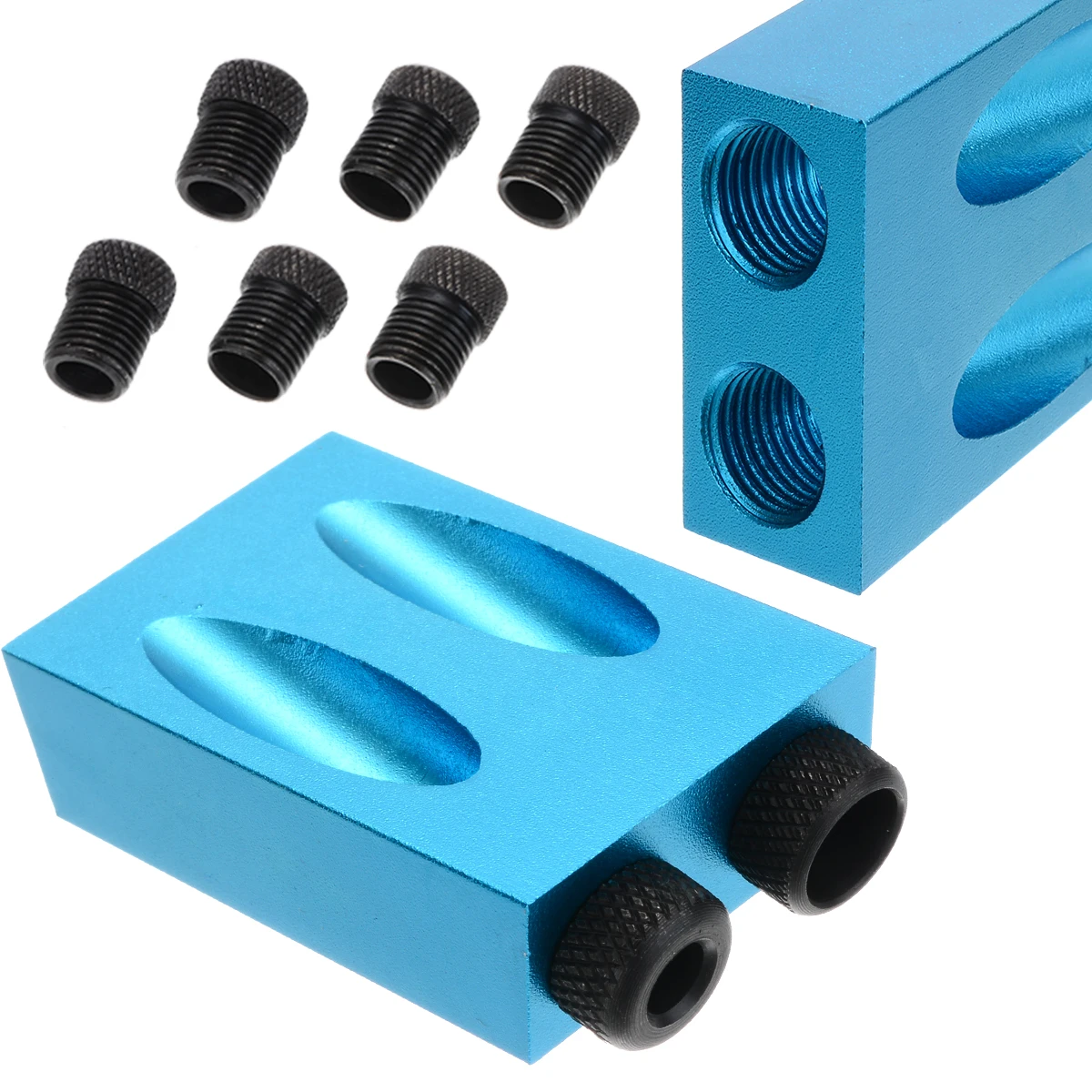 

1 Set Pocket Hole Jig Kit 6/8/10mm Drill Guide Drive Adapter For Woodworking Jointing Angle Drilling Holes Guide Wood Tools