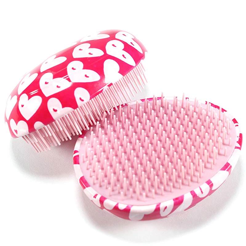

Cute Egg Comb Anti-static Massage Hair Brush Tangle Detangle Shower Salon Styling Straight Curly Portable Heart Cartoon