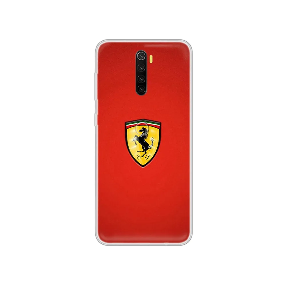 

Racing car f1 red Sports car painting Etui shell Transparent Phone Case For XIAOMI Redmi Note 3 4 5 6 7 8 9 9s Pro max 8T 4X