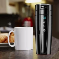 350ml 12v24v stainless steel car heating cup lcd display portable temperature kettle coffee tea milk electric heated water cup