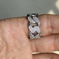 Meisidian New Design S925 Sliver Loose Moissanite VVS Diamond Fashion Men Cuban Ring