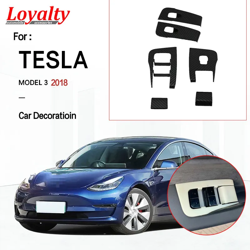 

Преданность Tesla Model 3 2018, карбоновое волокно, внутренняя дверь, окно, подъемник, стеклянные кнопки переключателя, крышка, молдинг, автомобильн...