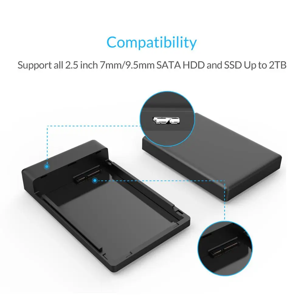 Внешний корпус ORICO 2 5 дюйма SATA к USB 3 0 без инструмента сверхскоростной HDD