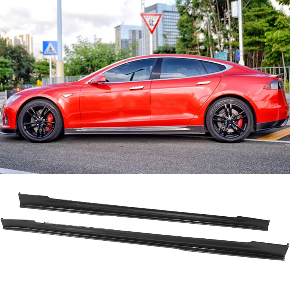 Боковых юбок Extenion губ фартуки для Tesla модель S база 70 70D 85 85D P85D седан 4 двери 2012 2016