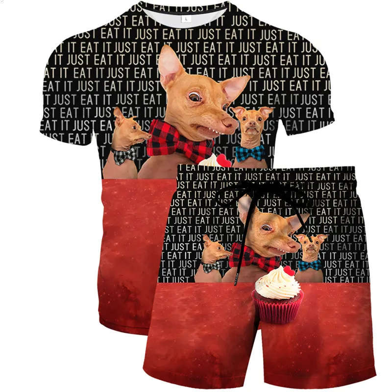 

Swirl Short Sleeve T-shirt Summer Men's Casual Top 3DT-Shirts Fashion O-Neck Shirt Large Size Streetwear + Shorts Two-Piece