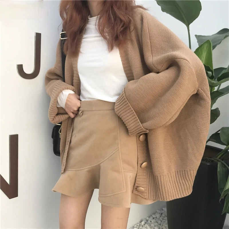 

Женские ботфорты Размеры d свитера пальто 2021 осень-зима Топы в Корейском стиле, в стиле ретро, v-образный вырез, Pull Femme размера плюс Размеры Ку...