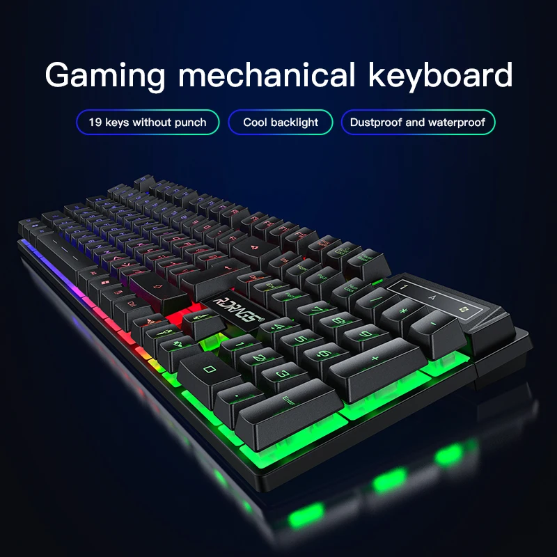 gaming keyboard and mouse wired backlight mechanical feeling keyboard gamer kit silent 3200dpi gaming mouse set for pc laptop free global shipping