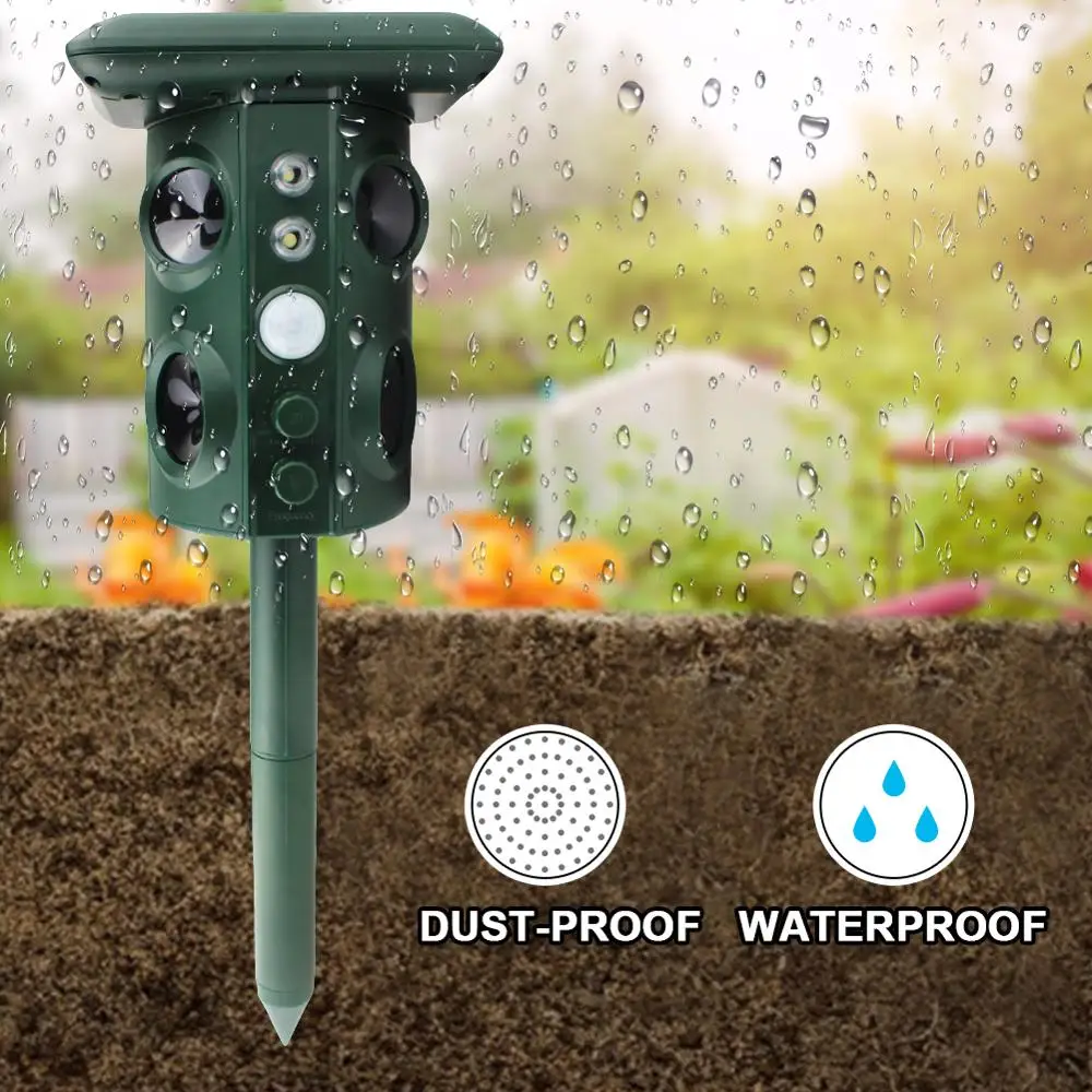 

Solar Energy Ultrasound Animal Repellent Waterproof Repellent Cat Repeller Repellent Pest Control Garden Tool Animal Repeller