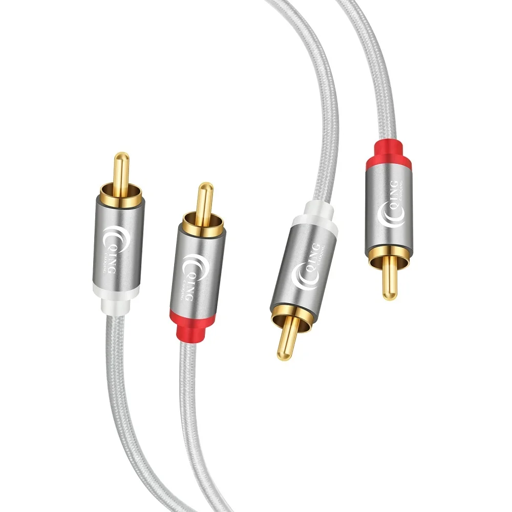 Кабель RCA с разъемами 2RCA и аудиокабель позолоченным разъемом Папа папа для