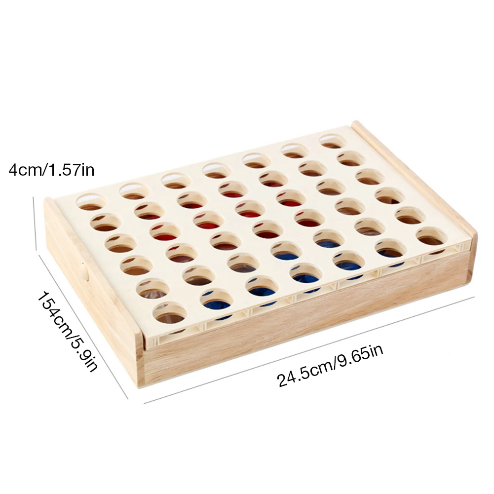 

4 in a Row. Four in a Row Wooden Game, Line Up 4, Classic Family Toy, Board Game For Kids And Family Fun Party Playing Strategy