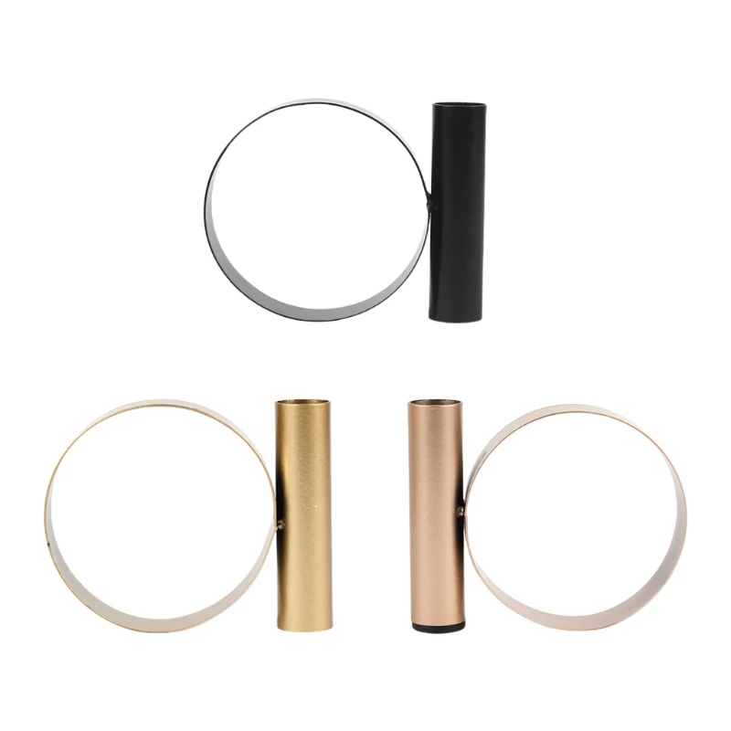 Metal Candle Holder Round Ring and Cylinder Combination Candlestick for Home Living Room Wedding Party Table Centerpiece Decor