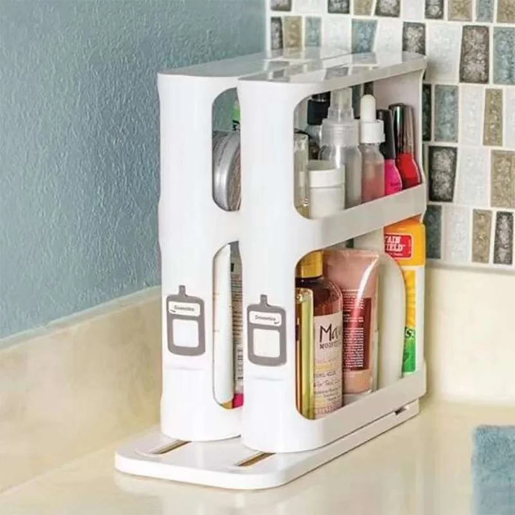 

New type multifunctional rotating tank storage rack seasoning white cabinet kitchen storage storage box seasoning storage box