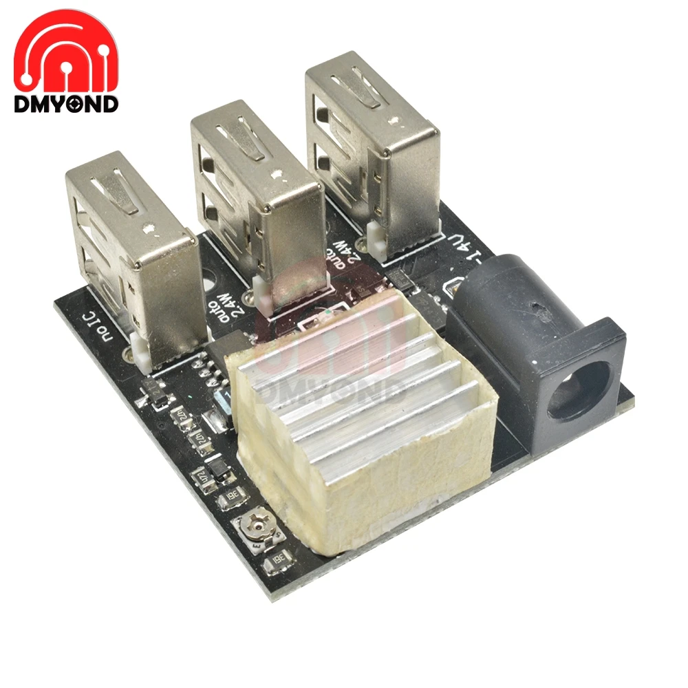DC-DC 9 В/12 В до 5 В 8A Шаг вниз зарядное устройство банка доска для Arduino 3 USB мини зарядный модуль понижающий преобразователь