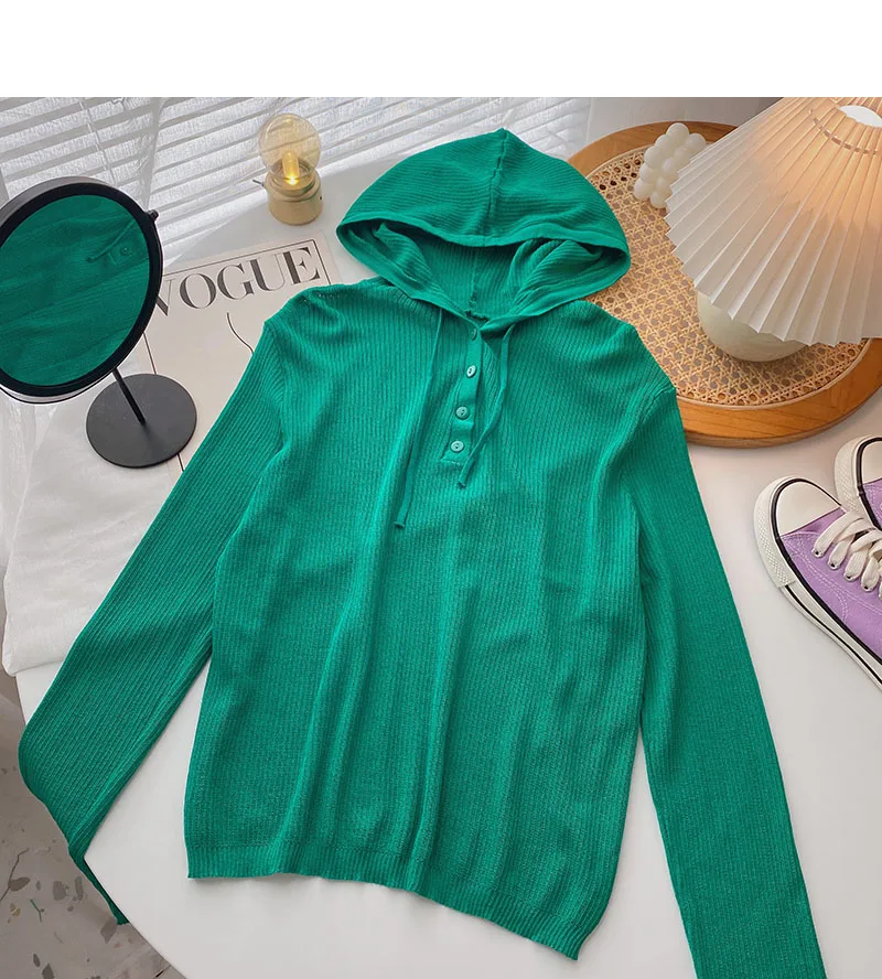 

Early autumn new women's Korean style hooded long-sleeved pullover stripe thin sweatshirt