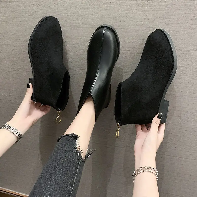 

2021 Motorcycle Women's Boots Winter Soft Leather Shoes Black Botas Wedges Female Lace Up Platforms Women White Botas Mujer