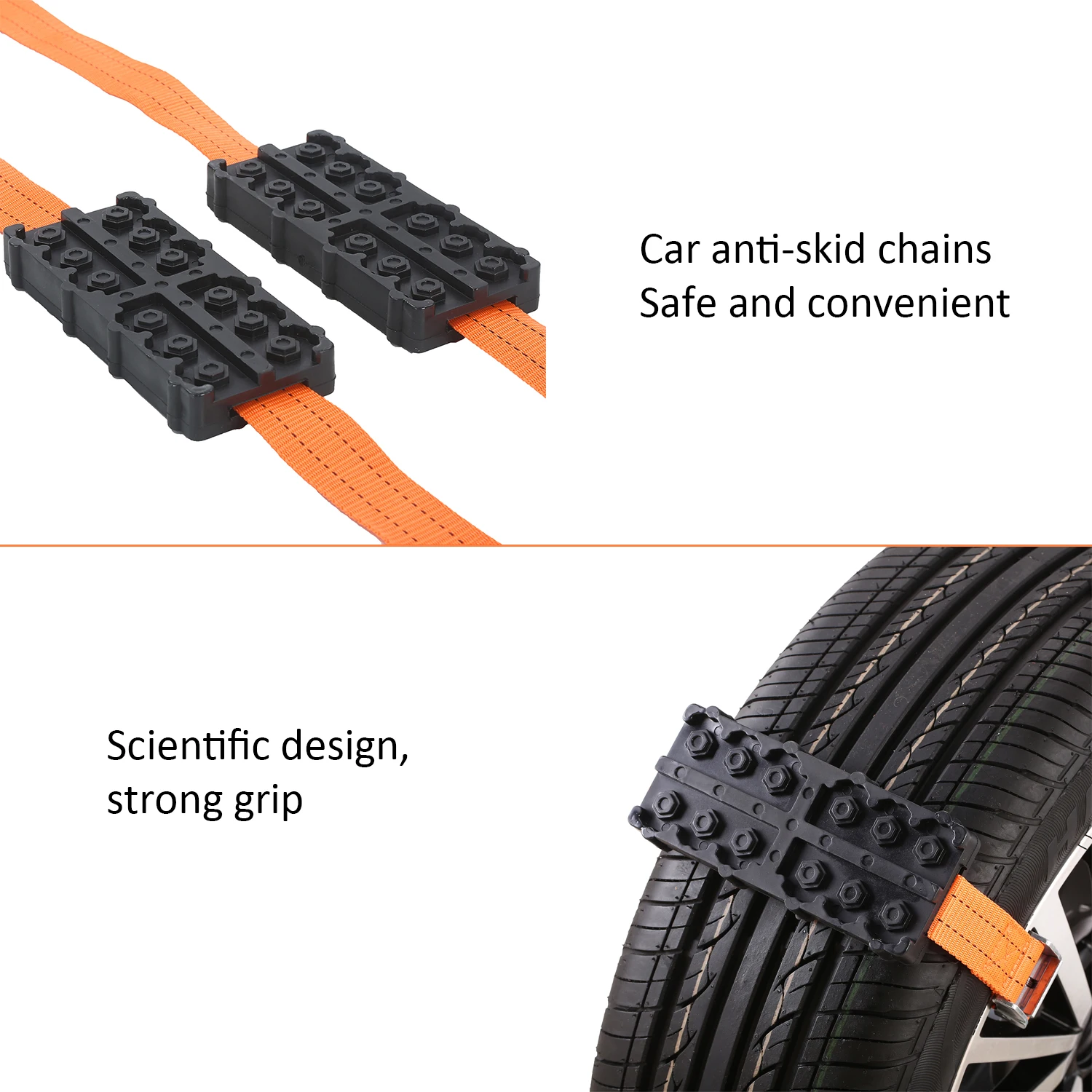 2 шт. пластиковые автомобильные цепи для снега шин противоскользящие колесные