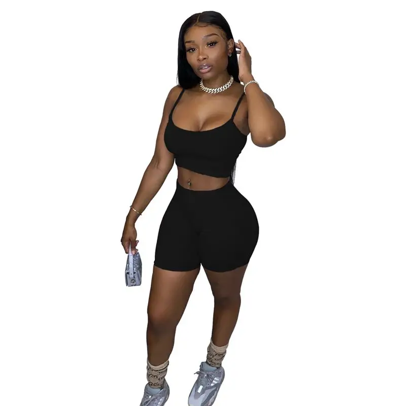

ZKYZWX 2 Piece Set Women Tracksuit Summer Clothes Crop Top Biker Shorts Sweat Suits Lounge Wear Outfits Two Pcs Matching Sets