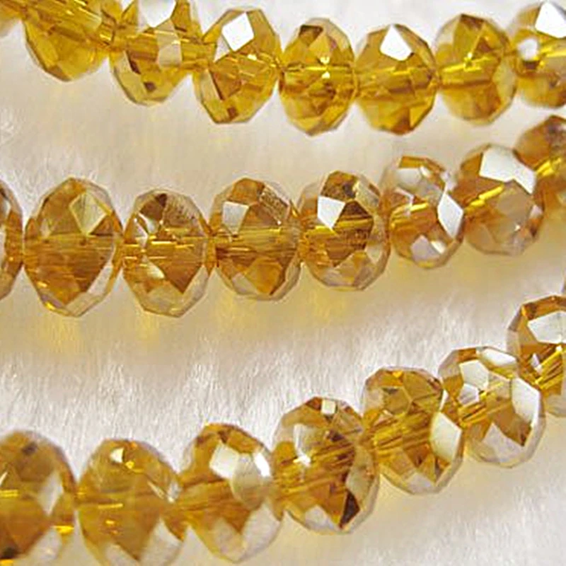 

New Golden Yellow Crystal Glass 4x6mm Faceted Abacus Rondelle Loode Beads Jewelry Making Spacers Accessories 1000pcs GSL6mm28