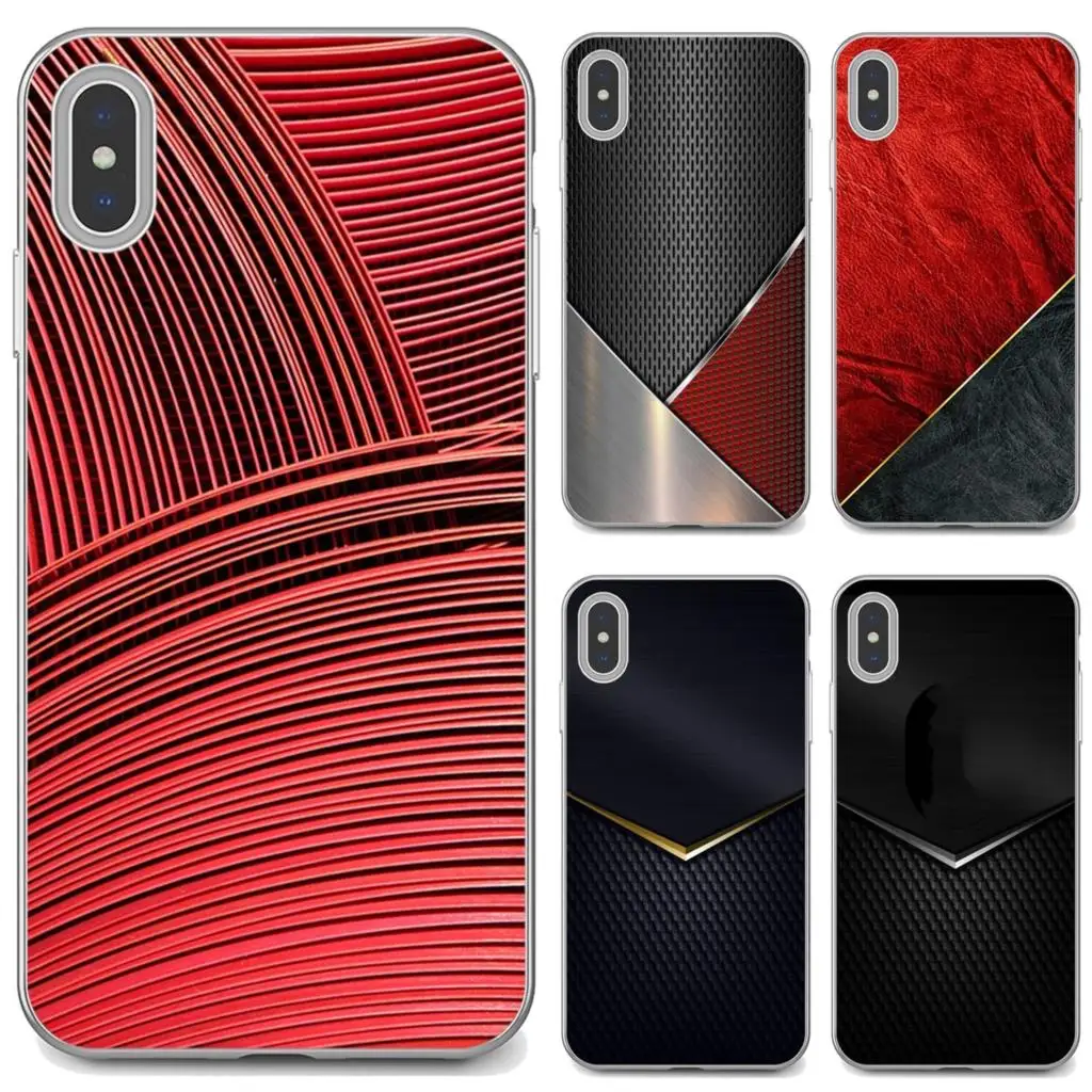 Мягкий чехол с черно Красной металлической текстурой для Huawei P30 P40 P20 P7 P8 P9 P10 Lite Plus