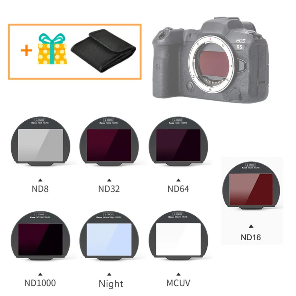 Clip-in CMOS Protector MC UV ND8 ND16 ND32 ND64 ND1000 Night Neutral Density Filter for Canon EOS R R5 R6 RP R3 Camera Clip in