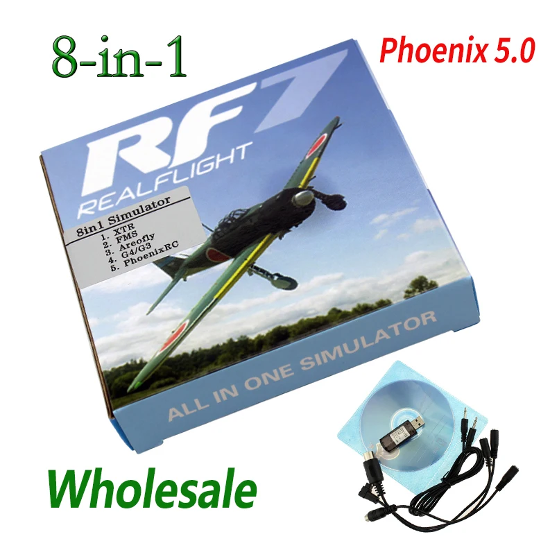 8 in 1 22 в 1 RC авиамодельного симулятора(8in1 USB моделирования для Realflight Поддержка G7.5 G7 G6.5 G5 Flysky FS-I6 TH9X Phoenix5 - Цвет: 8 in 1