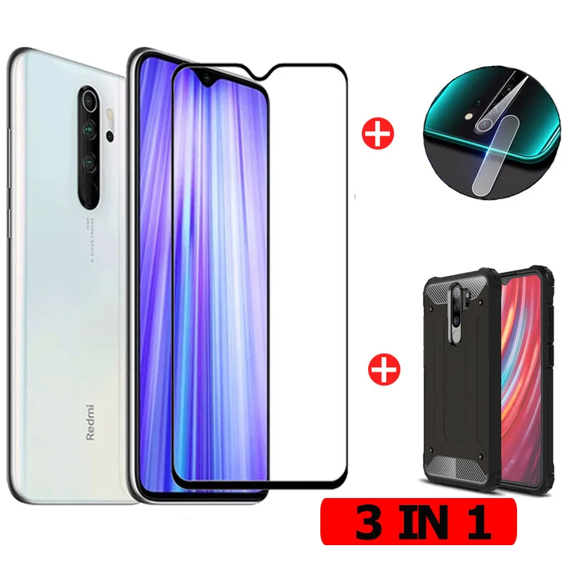 3 в 1 камера + закаленное стекло Redmi Note 8 Pro Защитная пленка для экрана защитный