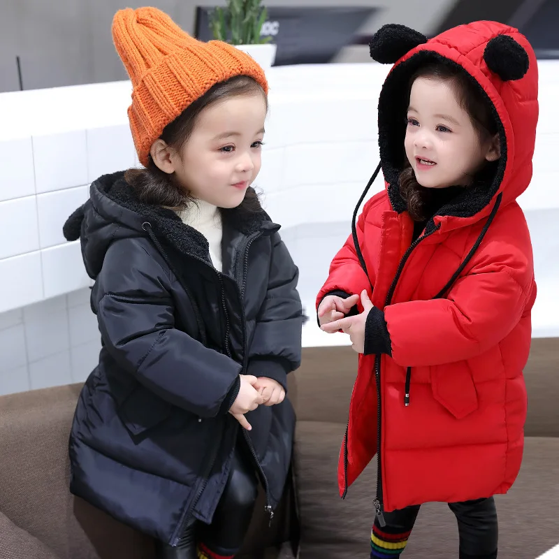 

VFOCHI New Baby Girl Long Down Coats Kids Winter Jacket Parka Children Snowsuit 1-8Y Girls Thick Hooded Winter Outwear Down Coat
