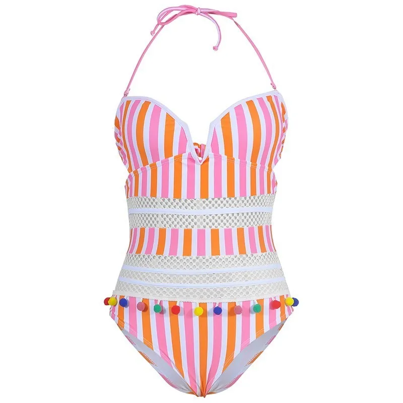 

HStar Hair Bulb Patchwork Sexy Women Jumpsuit Sleeveless Halter Bandage High Waist Hollow Out Slim Playsuit Female